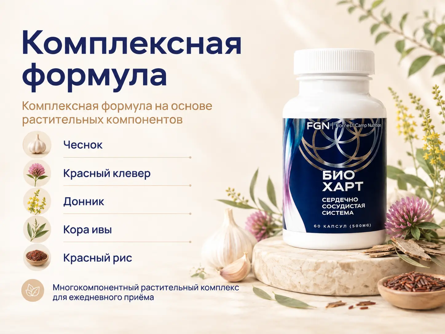 БИО ХАРТ FGN — комплексная формула из пяти растительных компонентов